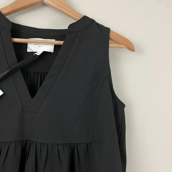 Pomander Place Black Kenzo Sleeveless Tiered Mini Dress Size Small NWT - Picture 6 of 6